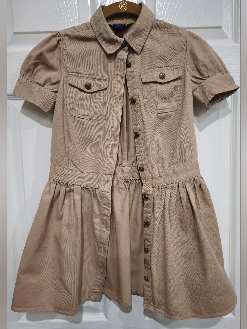 Polo by Ralph Lauren Girls' Khaki Button-Front Shirt Dress - Picture 3 of 5